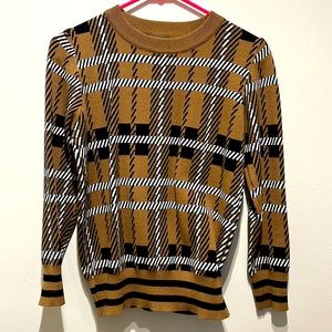 Small Shein Brown, Black, & White Sweater - Never Worn